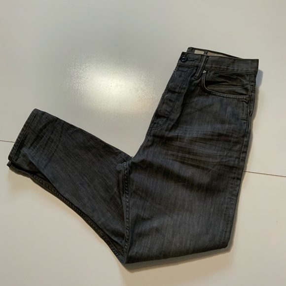 Allsaints Spitalfields Quarry Split Gray Button Fly Tapered Denim Jeans - Picture 3 of 12